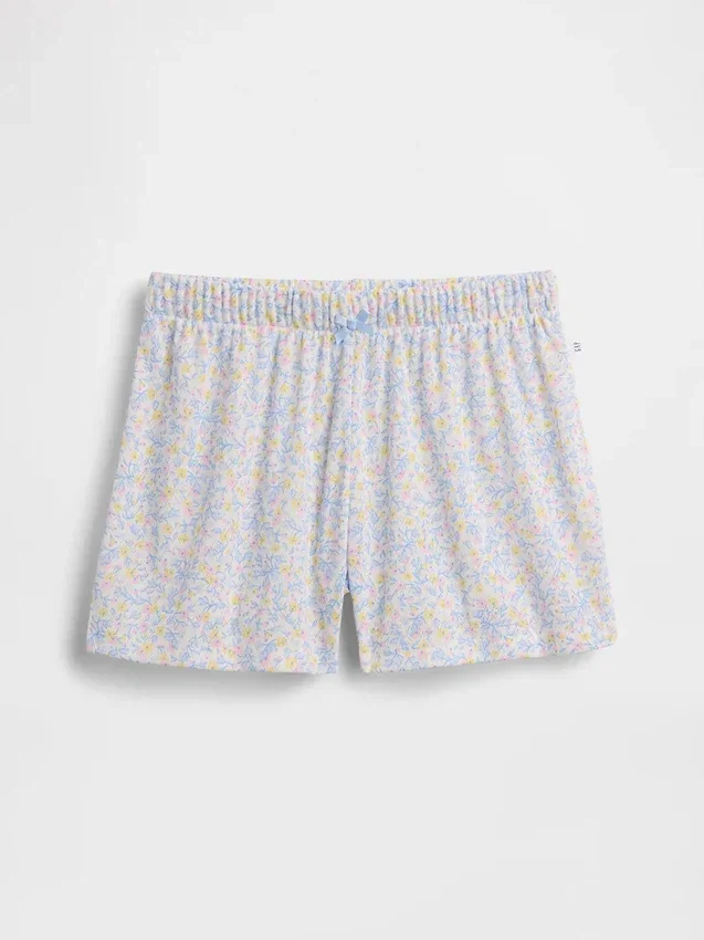 Pyjamas-shorts for barn i resirkulert pointelle