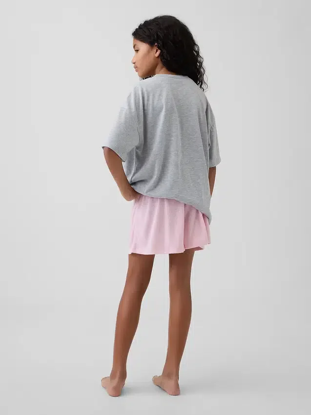 Pyjamas-shorts for barn i resirkulert pointelle