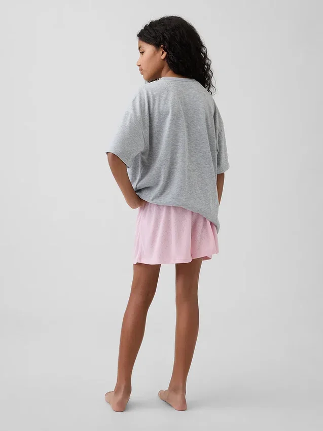 Pyjamas-shorts for barn i resirkulert pointelle