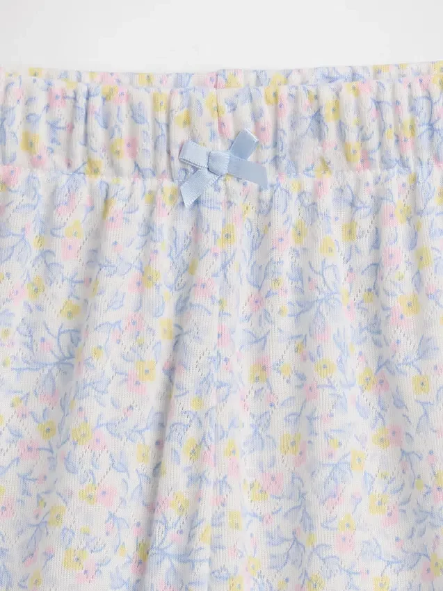 Pyjamas-shorts for barn i resirkulert pointelle