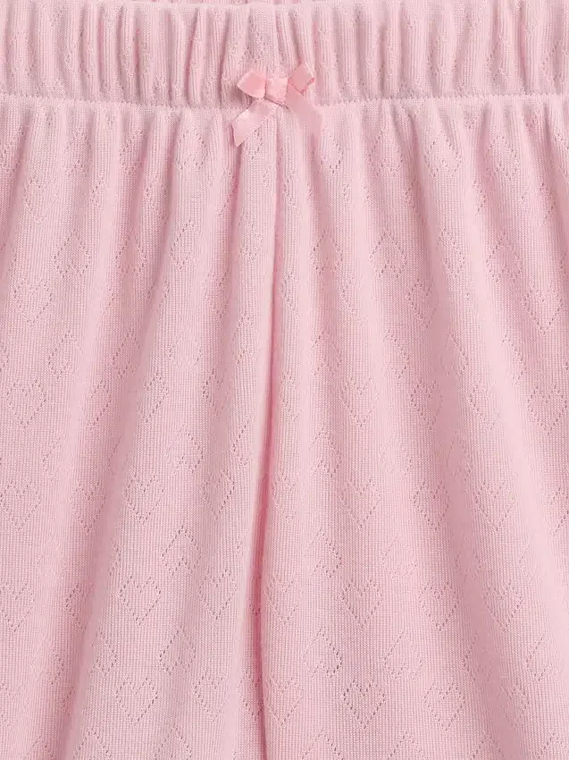 Pyjamas-shorts for barn i resirkulert pointelle