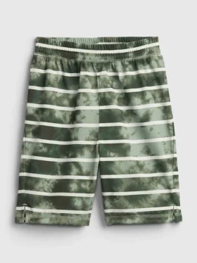 Pyjamas-shorts for barn i resirkulert tie-dye-striper