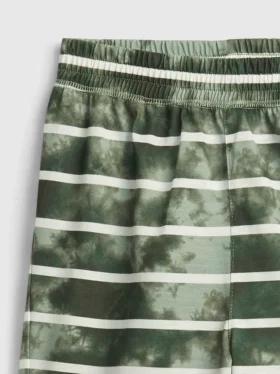 Pyjamas-shorts for barn i resirkulert tie-dye-striper