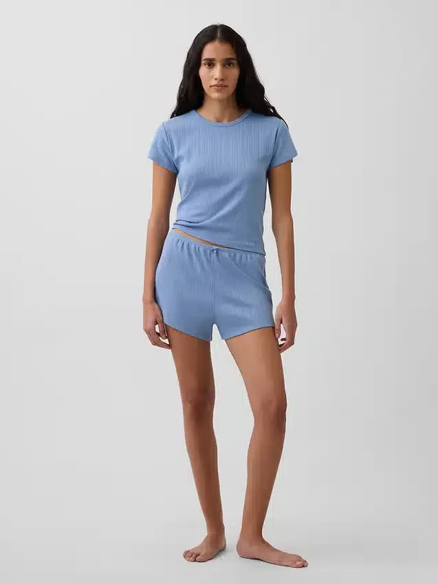 Pyjamas-Shorts i pointelle