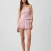 Pyjamas-shorts i pointelle med bølget kant