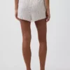 Pyjamas-shorts i pointelle med bølget kant