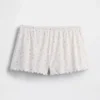 Pyjamas-shorts i pointelle med bølget kant