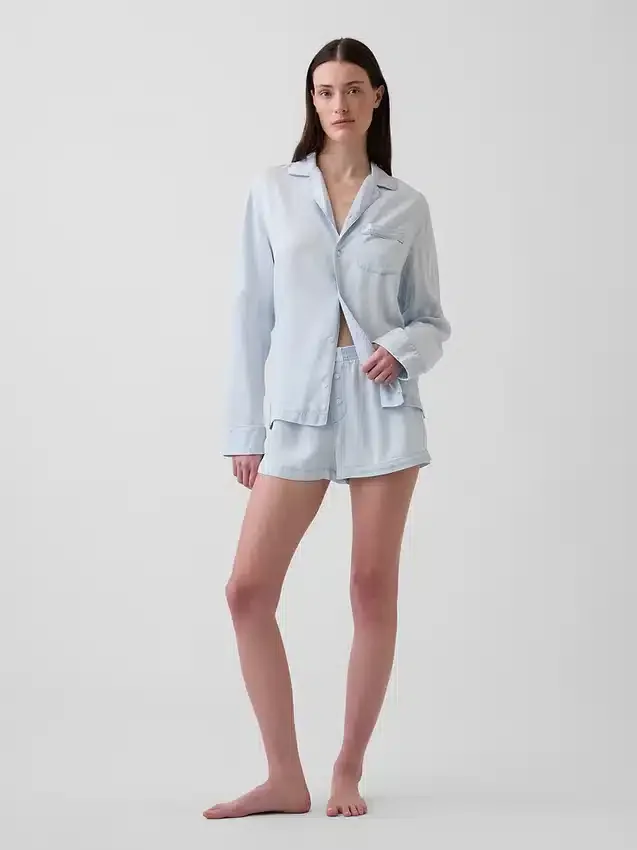 Pyjamas-shorts i poplin
