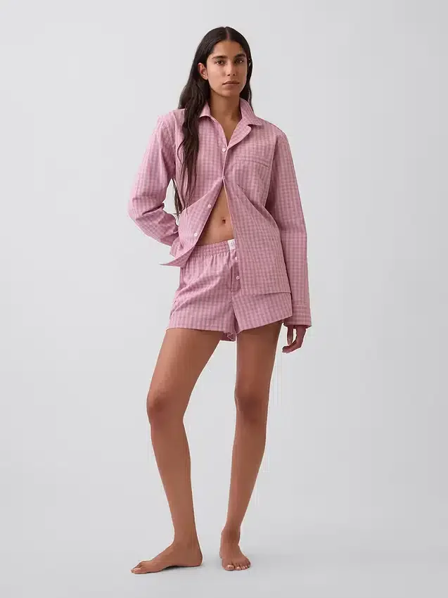 Pyjamas-shorts i poplin