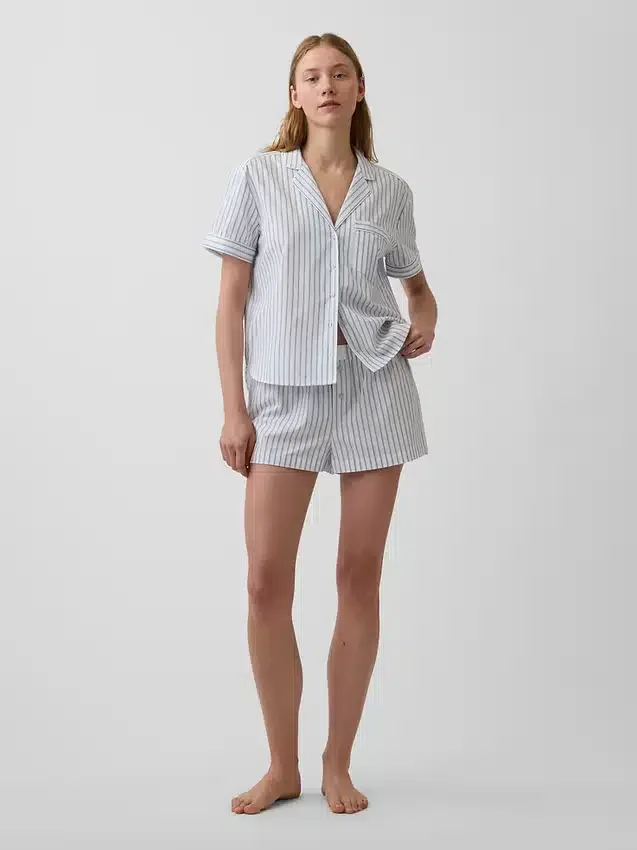 Pyjamas-shorts i poplin