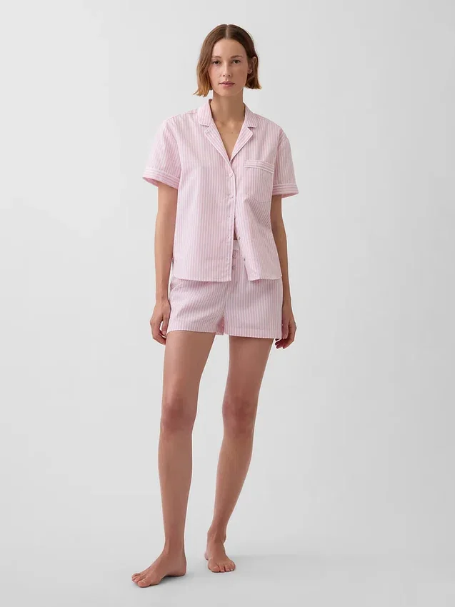 Pyjamas-shorts i poplin