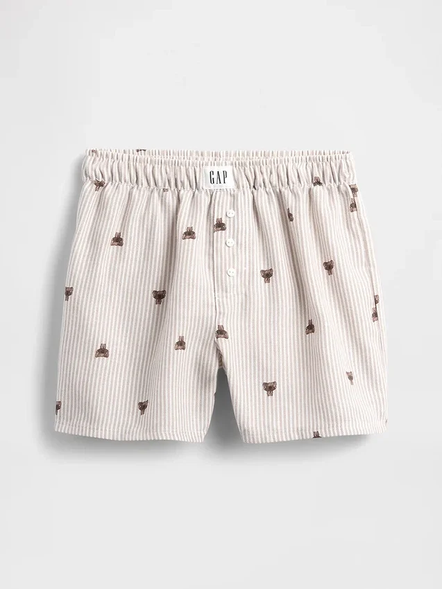 Pyjamas-shorts i resirkulert flanell for barn