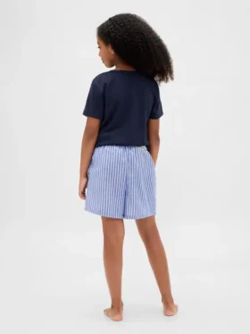 Pyjamas-shorts i resirkulert flanell for barn