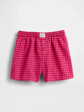 Pyjamas-shorts i resirkulert flanell for barn