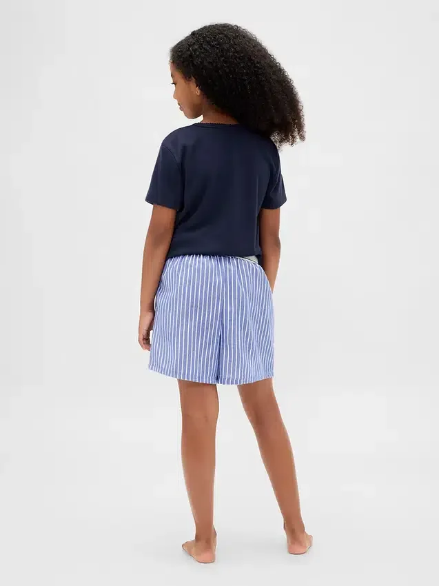 Pyjamas-shorts i resirkulert flanell for barn