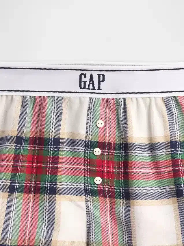 Pyjamas-shorts i resirkulert flanell for barn