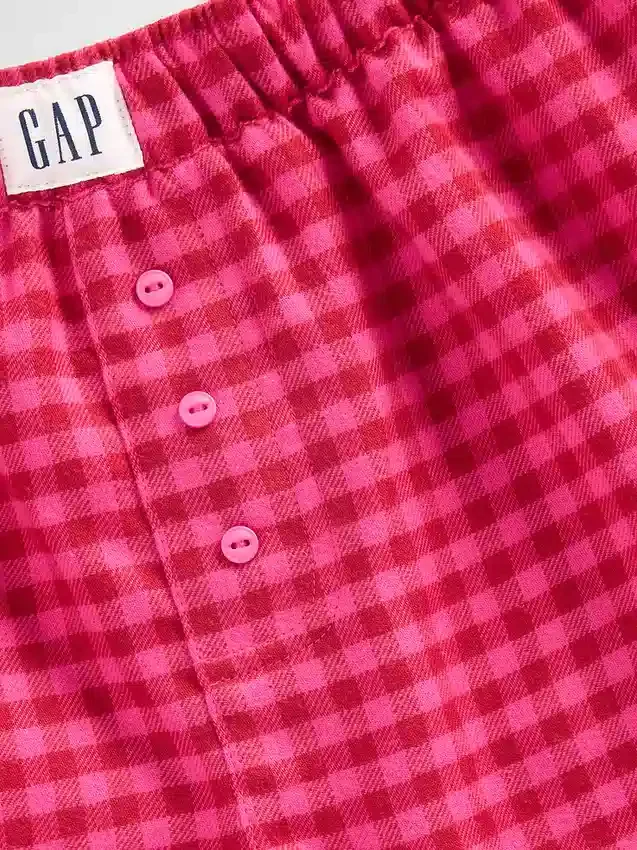 Pyjamas-shorts i resirkulert flanell for barn