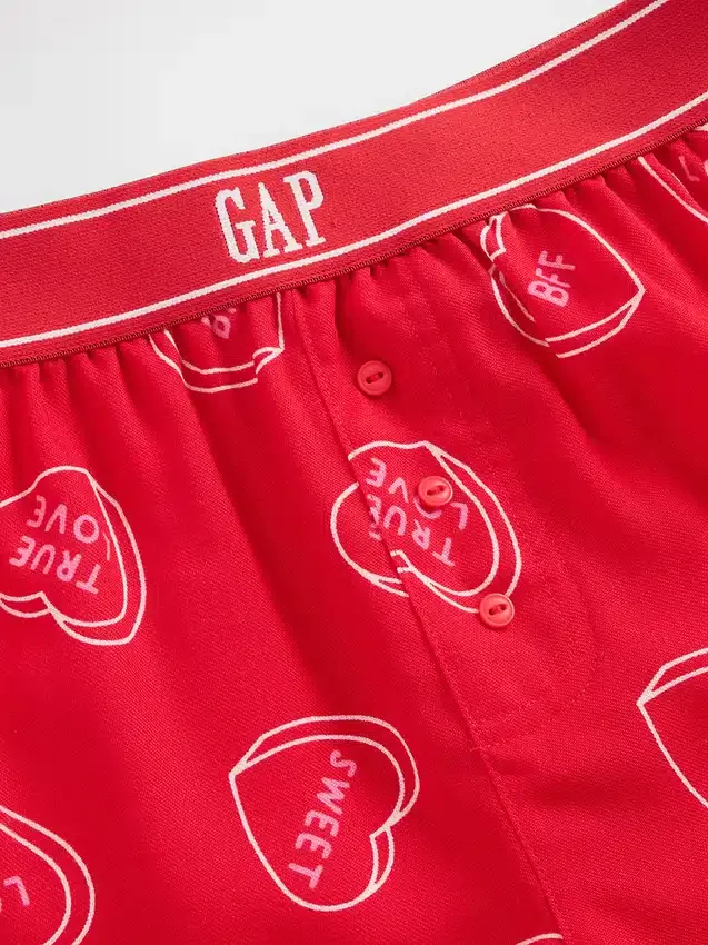 Pyjamas-shorts i resirkulert flanell for barn