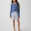 Pyjamas-shorts i resirkulert poplin for barn