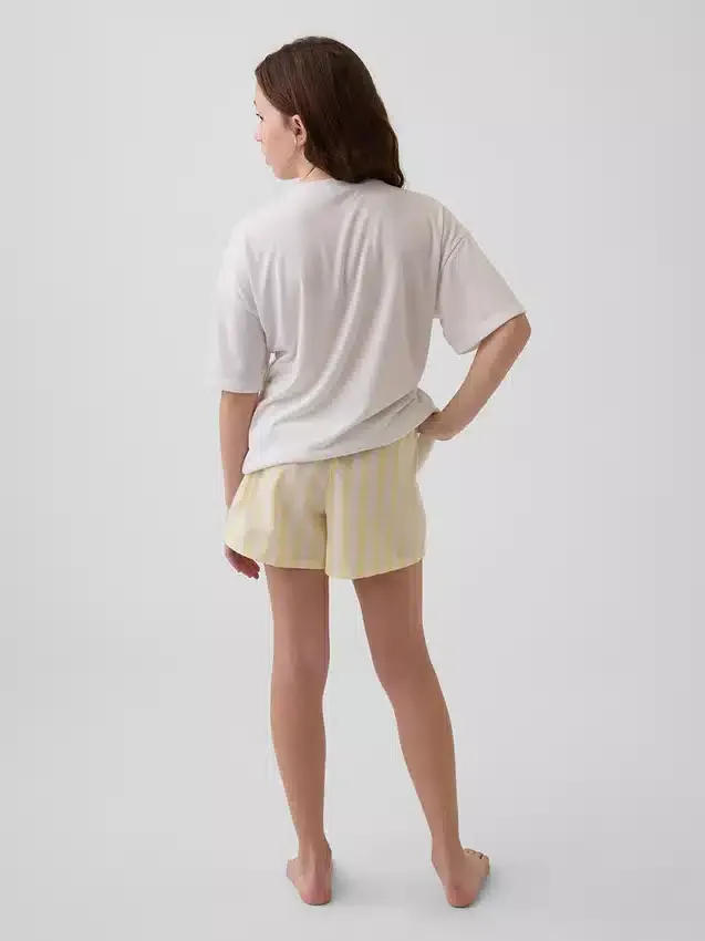 Pyjamas-shorts i resirkulert poplin for barn