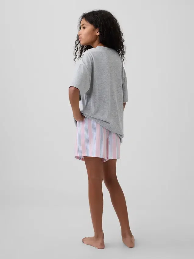 Pyjamas-shorts i resirkulert poplin for barn