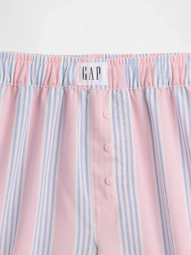 Pyjamas-shorts i resirkulert poplin for barn