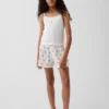 Pyjamas-Shorts i resirkulert ribbestrikk for barn