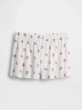 Pyjamas-Shorts i resirkulert ribbestrikk for barn