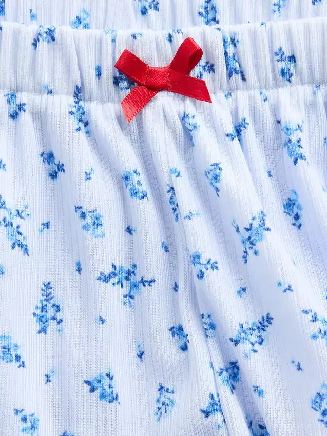 Pyjamas-Shorts i resirkulert ribbestrikk for barn