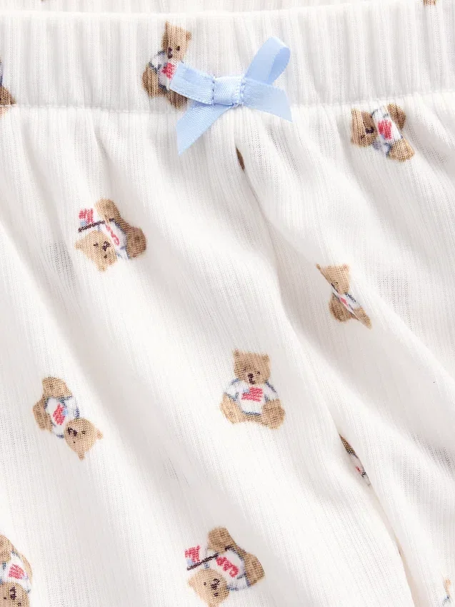 Pyjamas-Shorts i resirkulert ribbestrikk for barn