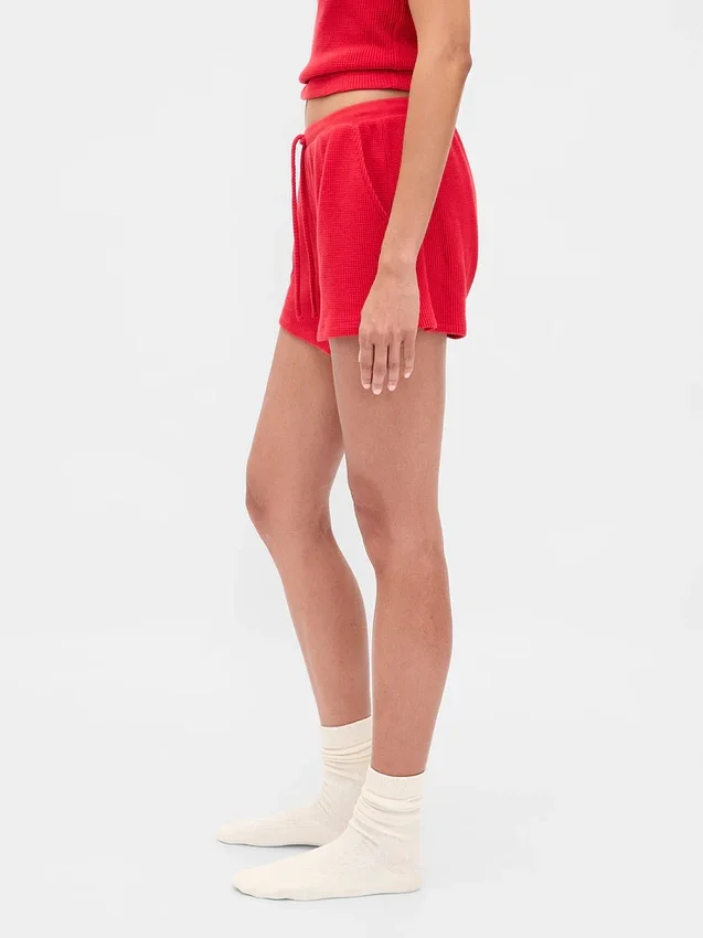 Pyjamas-Shorts i vaffelstrikk