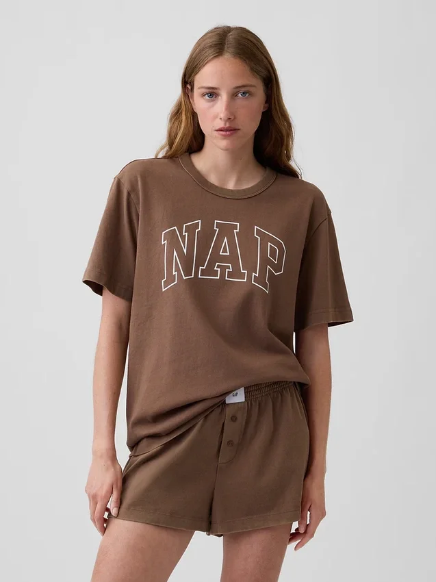 Pyjamas-T-skjorte i oversize med Nap-logo