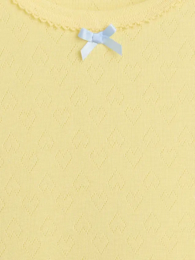 Pyjamas-T-skjorte i resirkulert pointelle for barn