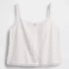 Pyjamas-tanktop i linblanding med pintuck-plissering