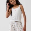 Pyjamas-tanktop i resirkulert ribbestrikk for barn