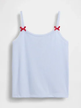 Pyjamas-tanktop i resirkulert ribbestrikk for barn