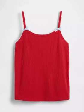 Pyjamas-tanktop i resirkulert ribbestrikk for barn
