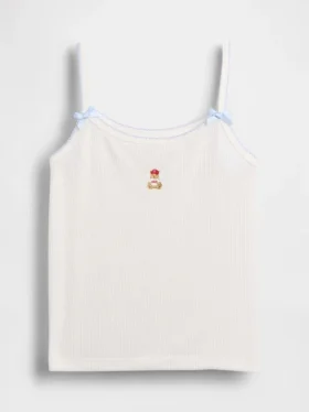 Pyjamas-tanktop i resirkulert ribbestrikk for barn
