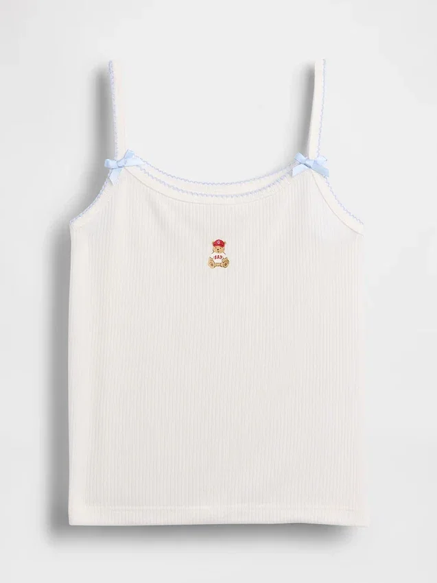 Pyjamas-tanktop i resirkulert ribbestrikk for barn