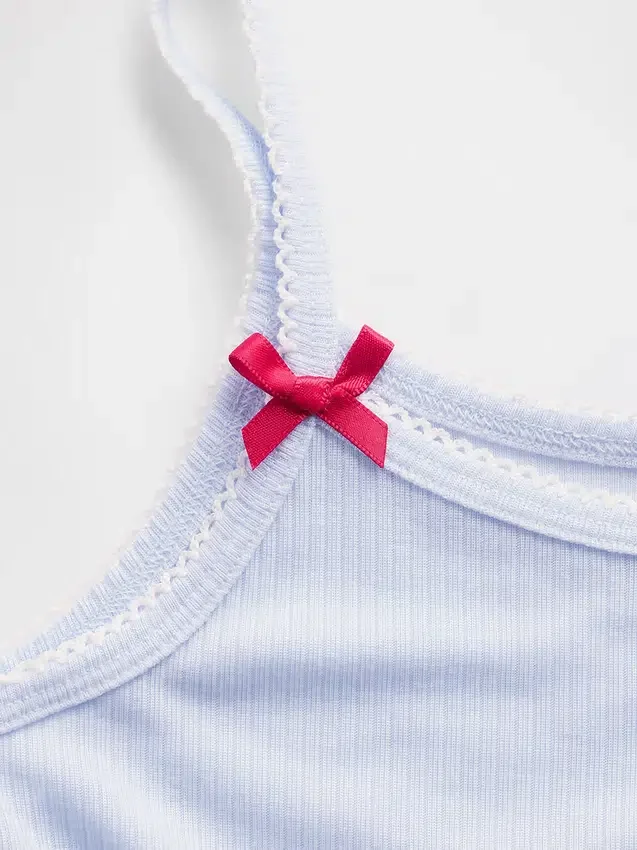 Pyjamas-tanktop i resirkulert ribbestrikk for barn