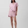 Pyjamasbukser i krøllet gasbind Shorts