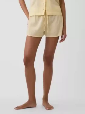 Pyjamasbukser i krøllet gasbind Shorts