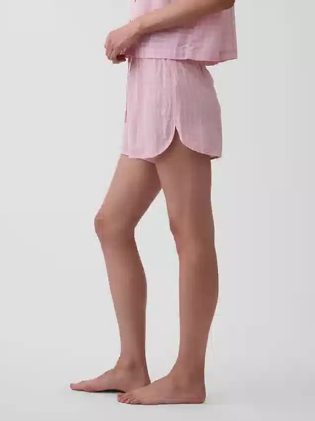 Pyjamasbukser i krøllet gasbind Shorts