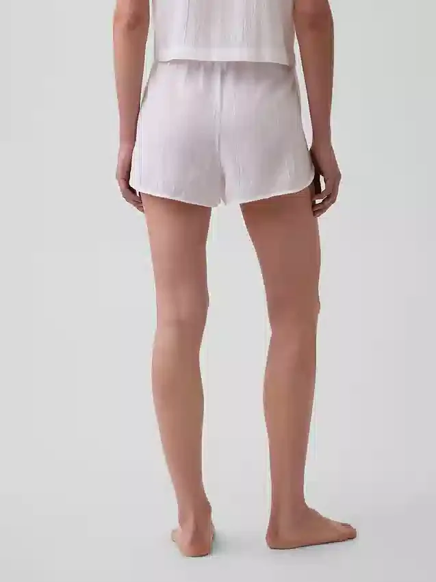 Pyjamasbukser i krøllet gasbind Shorts