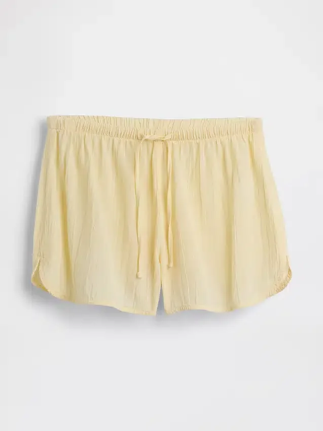 Pyjamasbukser i krøllet gasbind Shorts