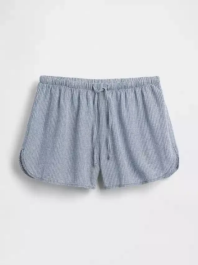 Pyjamasbukser i krøllet gasbind Shorts