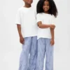 Pyjamasbukser i resirkulert flanell for barn