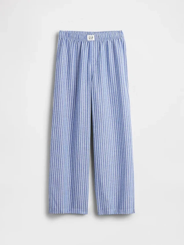 Pyjamasbukser i resirkulert flanell for barn