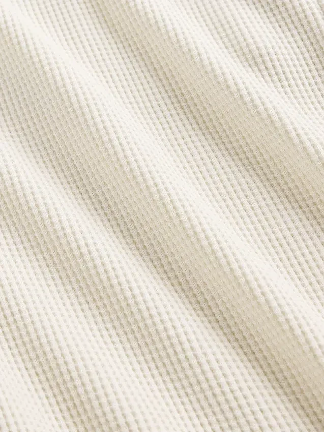 Pyjamasbukser med vaffelstrikk og vide ben