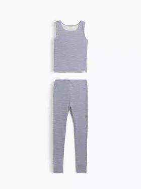 Pyjamasett for barn i økologisk børstet bomull med tank-top og leggings